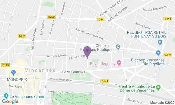 Localisation Vincennes Jarry Bp - 94300