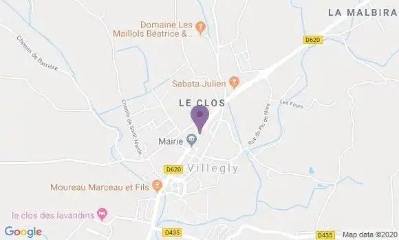 Localisation Villegly Bp - 11600