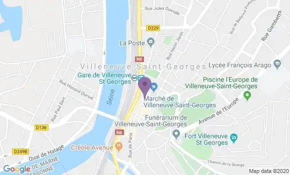 Localisation Villeneuve St Georges Plateau Bp - 94190