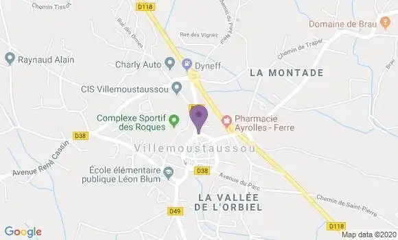 Localisation Villemoustaussou - 11620