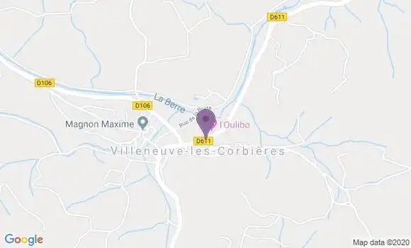 Localisation Villeneuve les Corbieres Ap - 11360