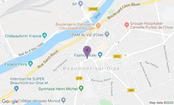 Localisation Beaumont sur Oise - 95260