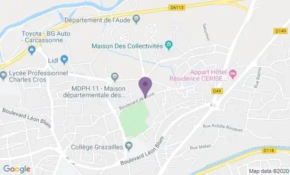 Localisation Carcassonne Grazailles Bp - 11000