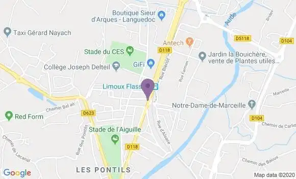 Localisation Limoux Flassian Bp - 11300