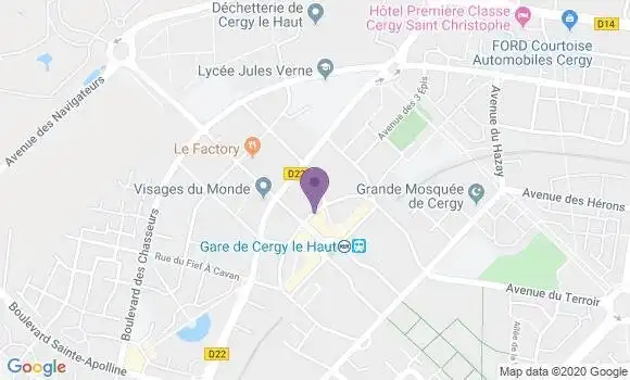 Localisation Cergy les Hauts de Cergy Bp - 95800