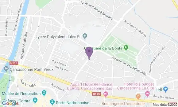 Localisation Carcassonne la Conte Bp - 11000