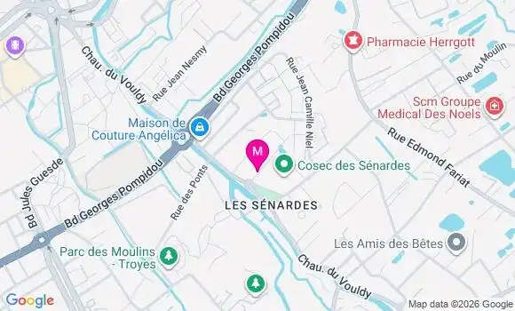 Localisation Troyes Senardes - 10000