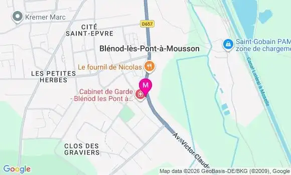 Localisation Blenod les Pont a Mousson - 54700