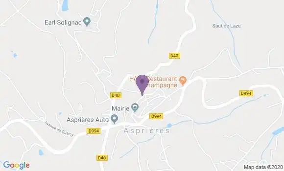 Localisation Asprieres Bp - 12700