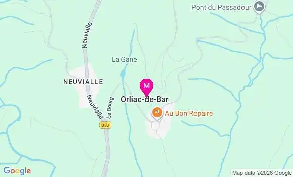 Localisation Orliac de Bar - 19390