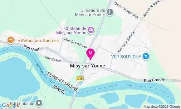 Localisation Misy sur Yonne - 77130