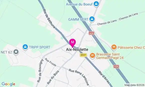 Localisation Aix Noulette - 62160