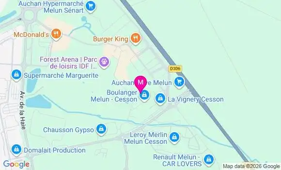 Localisation Auchan Hypermache - 77240
