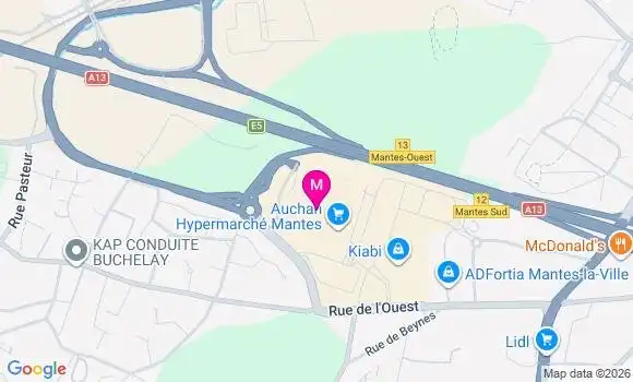 Localisation Auchan Hypermarche - 78200