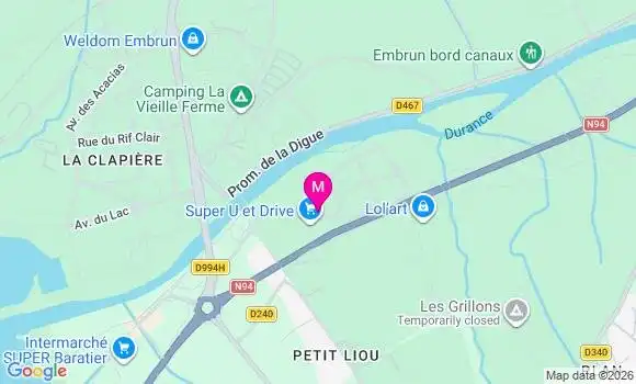 Localisation Super U - 05200
