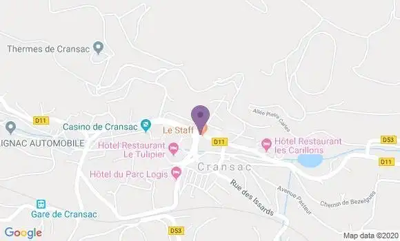 Localisation Cransac Bp - 12110