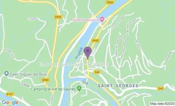 Localisation Entraygues sur Truyere - 12140