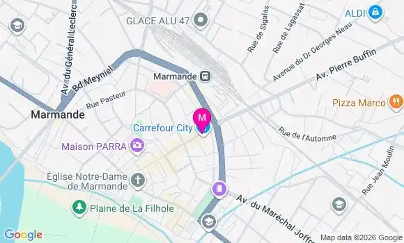 Localisation Carrefour City - 47200