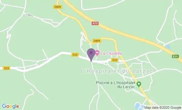 Localisation L Hospitalet du Larzac Bp - 12230