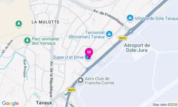 Localisation Super U - 39500