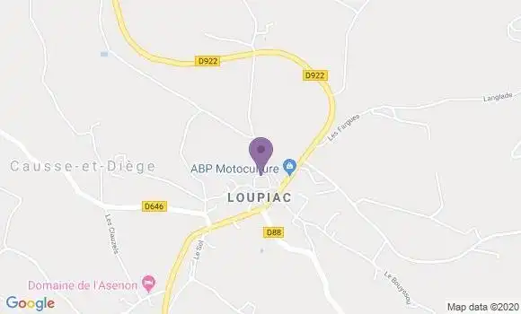 Localisation Causse et Diege Loupiac Ap - 12700