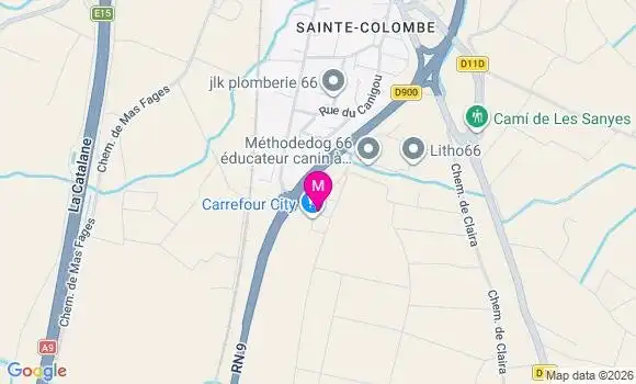 Localisation Carrefour City - 66600