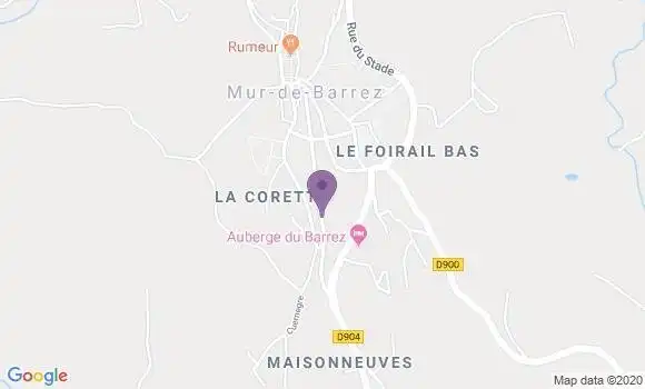 Localisation Mur de Barrez Bp - 12600
