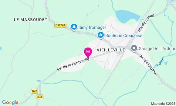 Localisation Mourioux Vieilleville - 23210