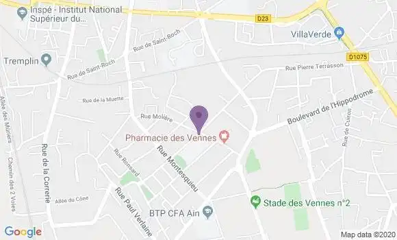 Localisation Bourg les Vennes Bp - 01000