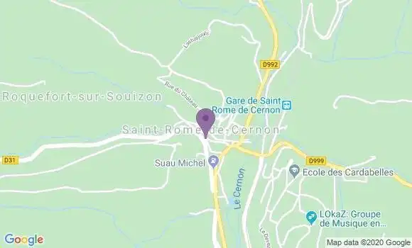 Localisation Roquefort sur Soulzon - 12250