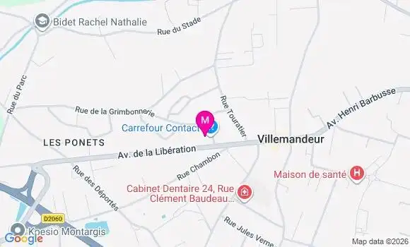 Localisation Carrefour Contact - 45700