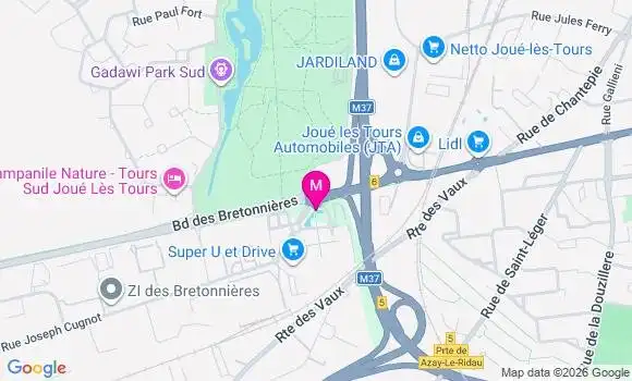 Localisation Super U - 37300