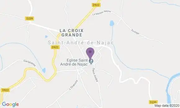 Localisation Saint Andre de Najac Ap - 12270