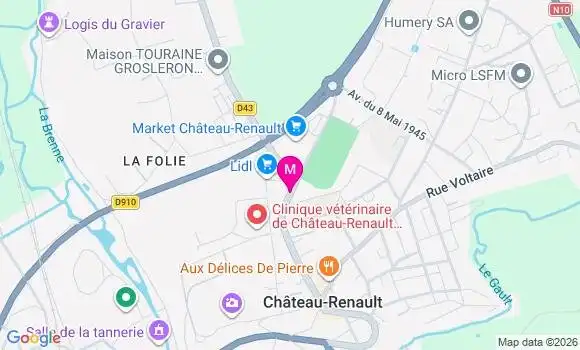 Localisation Carrefour Market - 37110
