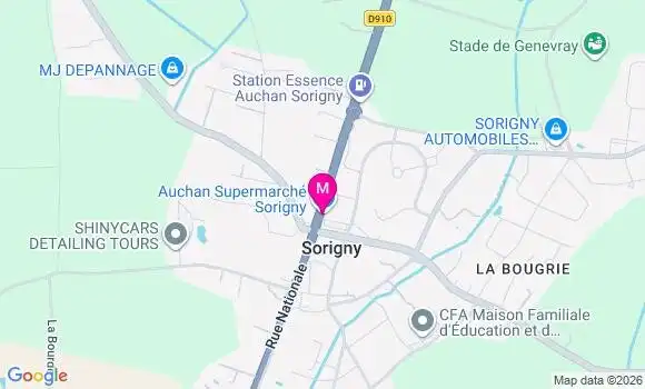 Localisation Auchan - 37250