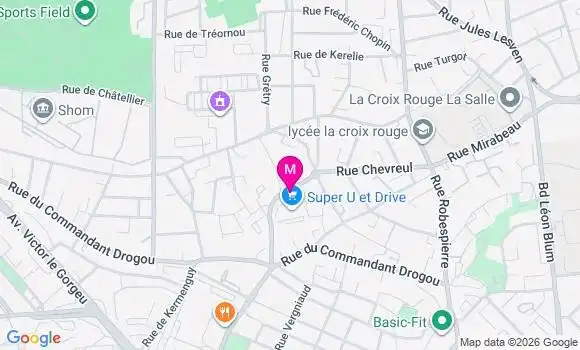 Localisation Super U - 29200