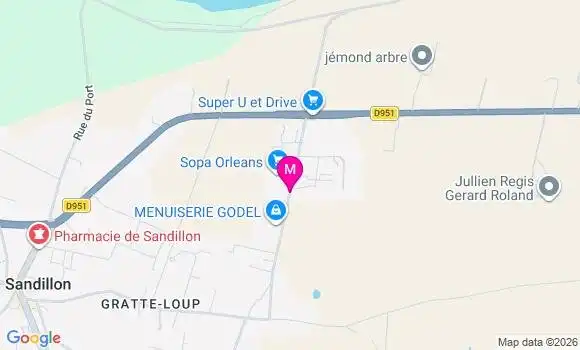 Localisation Super U - 45640