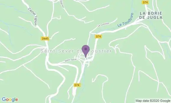 Localisation Saint Sever du Moustier Bp - 12370