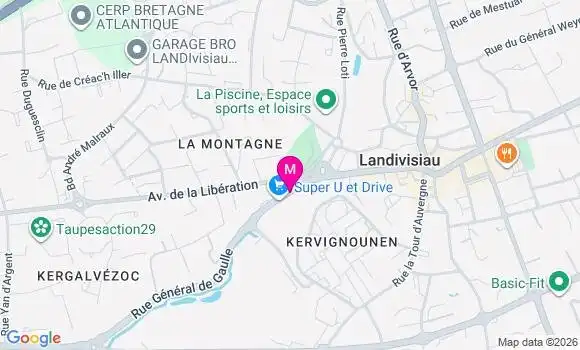 Localisation Super U - 29400