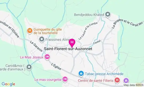 Localisation Saint Florent sur Auzonnet Mairi - 30960