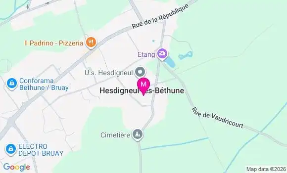 Localisation Hesdigneul les Bethune - 62196