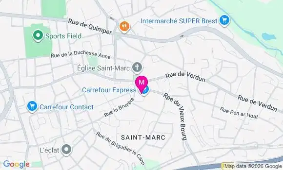 Localisation Carrefour Express - 29200