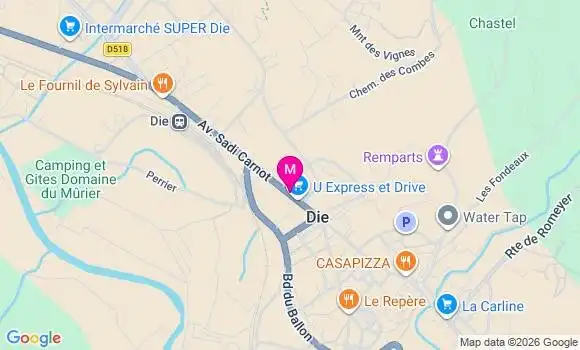 Localisation Super U - 26150