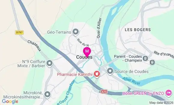 Localisation Coudes - 63114
