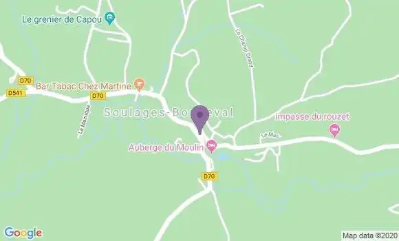 Localisation Soulages Bonneval Ap - 12210