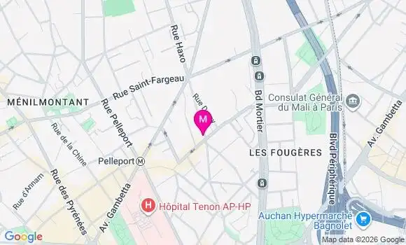 Localisation Carrefour City - 75020