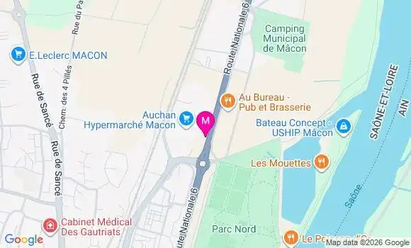 Localisation Auchan Hypermarche - 71000