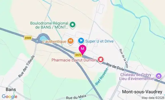 Localisation Super U - 39380