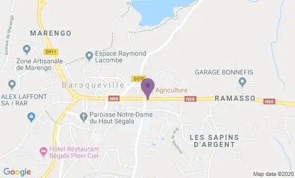 Localisation Baraqueville - 12160