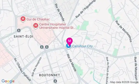 Localisation Carrefour City - 34090